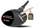 Produktbild: divory Crêpepfanne Pizzapfanne beschichtet, abnehmbarer Griff, alle Herdarten (28 cm), Aluminium, Induktion, abnehmbarer Griff