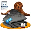 Produktbild: SympaTierisch wasserdichte Hundedecke - Robuste Hundematte als Schutz für Sofa & Bett - rutschfeste Hundedecke auch für große Hunde geeignet - in der Waschmaschine waschbar - 205 x 130 cm - grau