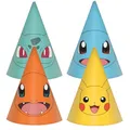 Produktbild: Amscan 9917126 – Pokémon Kindergeburtstagsparty-Hüte, verschiedene Designs, 8 Stück