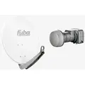 Produktbild: Fuba Sat Anlage 2 Teilnehmer | Satellitenschüssel Komplettset - DAA 650 W Sat-Schüssel 60x65cm Alu weiß + Fuba DEK 217 Twin LNB 2 Teilnehmer (DVB-S
