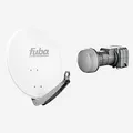 Produktbild: Fuba Sat Anlage 2 Teilnehmer | Satellitenschüssel Komplettset - DAA 650 W Sat-Schüssel 60x65cm Alu weiß + Fuba DEK 217 Twin LNB 2 Teilnehmer (DVB-S2, HDTV, UHD 4K/8K, 3D) mit LTE-Störfilter