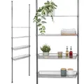 Produktbild: bremermann Teleskop-Regal mit 2 Körben 2 Ablagen, Badregal, Waschmaschinenregal, Allzweckregal für viele Wohnbereiche geeignet, Teleskop-Stange höhenverstellbar bis max. ca. 290 cm (Grau)