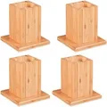 Produktbild: Relaxdays Möbelerhöher Bambus Natur 4er Set 14 cm Erhöhung 15,5 x 14,5 x 14,5 cm