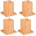 Produktbild: Relaxdays Möbelerhöher 4er Set, Erhöhung um 14 cm, für Tische, Betten und andere Möbel, HxBxT 15,5x14,5x14,5 cm, natur