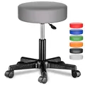 Produktbild: Casaria® Rollhocker Höhenverstellbar 10cm Polsterung 46-60 cm Sitzhöhe 360° Drehbar Ø 35cm Rund Rollen Bürohocker Drehhocker Arbeitshocker Hocker Grau