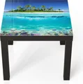 Produktbild: DEQORI Couchtisch 55x55 cm Schwarz 'Insel im tropischen Meer' Glas Beistelltisch