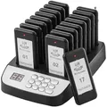 Produktbild: VEVOR Restaurant-Pager-System, Kabelloses Warteschlangensignal mit 500 m Reichweite, Piepser zur Rufannahme von Gästen mit Vibration und Blinken, 16 Pager für Imbisswagen, Kirche