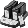 Produktbild: VEVOR Restaurant-Pager-System, Kabelloses Warteschlangensignal mit 500 m Reichweite, Piepser zur Rufannahme von Gästen mit Vibration und Blinken, 16 Pager für Imbisswagen, Kirche