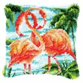 Produktbild: Vervaco Latch Hook Kit: Kissen: Flamingos