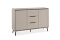 Produktbild: freiraum Sideboard Arona, 2 Türen, 3 Schubladen, 4 Böden, Sand / Schwarz - 135x90x38cm (BxHxT)