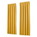 Produktbild: heimtexland Vorhang Blickdicht Thermovorhang Verdunklungsvorhänge 2er Set Kräuselband Deko Gardine isolierend Kälte Wärme Sonne Schall Oeko-TEX Typ139 Gelb HxB 175x135 cm
