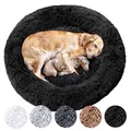 Produktbild: Wahre Tierliebe Hundebett Donut - Das Original - waschbar [XS, 60cm, schwarz] Hundekissen, Hundekorb, Flauschiges Hundebett für große, mittelgroße & kleine Hunde