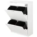 Produktbild: Happy Home Platzsparender Mülleimerschrank mit 4 Einräumen für Mülltrennung 62 cm x 90 cm x 24 cm