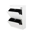 Produktbild: Mülleimerschrank mit Schublade & 4 Abfalleimer - ca. 62 x 25 x 90 cm - Weiß