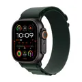 Produktbild: Apple Watch Ultra 2 GPS + Cellular 49mm Black Titanium Case mit Dark Green Alpine Band - Medium (MX4R3FD/A)