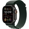 Produktbild: Apple Watch Ultra 2 GPS + Cellular Black Titanium, Dark Green Alpine Loop M, MX4R3FD/A, 49mm - Schwarz