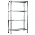 Produktbild: SCHULTE Regalwelt Steckregal mit 4 PowerMAX Fachböden, 50 kg Tragkraft, 137x75x30 cm (HxBxT), verzinkt (Lagerregal, Werkstattregal, Kellerregal, Garagenregal, Metallregal