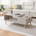 Produktbild: Couchtisch 'Hallevil' mit Schublade 106 x 59 x 44 cm Hellgrau