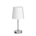 Produktbild: B.K.Licht Nachttischlampe E14 Stoffschirm Tischleuchte Schreibtischlampe Weiß