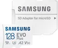 Produktbild: Samsung EVO Plus (2024) inkl. SD-Adapter Speicherkarte (128 GB, Video Speed Class 30 (V30)/UHS Speed Class 3 (U3), 160 MB/s Lesegeschwindigkeit)