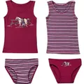 Produktbild: Erwin Müller Unterhemd Mädchen-Unterwäsche-Set 4-teilig Single-Jersey Streifen rot 146/152