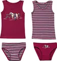 Produktbild: Erwin Müller Mädchen Unterwäsche-Set 4-TLG. Pferde Single-Jersey Beere Größe 146/152 - Unterhemd und Slip, formstabil, angenehmer