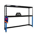 Produktbild: PROREGAL Garagenregal Hercules platzsparend unterfahrbar HxBxT 180x240x50cm 2 Lagerebenen Fachlast 300kg Schwarz Schwerlastregal Lagerregal