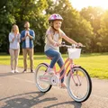 Produktbild: Actionbikes Kinderfahrrad Starlight | 20 Zoll - V-Brake Bremsen - Kinder Fahrrad für Mädchen - Von 6-9 Jahren - Kettenschutz - Stützräder - Kinderrad - Rosa (Starlight 20 Zoll)