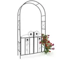 Produktbild: Relaxdays Rosenbogen, Schwarz, Metall, 116x228x36.5 cm, Gartenzubehör, Gartendeko
