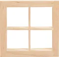 Produktbild: HobbyFun Miniatur Fenster quadratisch 7.0x7.0 cm Holz Winter Deko 1.1 cm Stärke