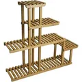 Produktbild: BERLINLODGE Pflanzregal HxBxT 95x105x25cm 5 Ablagen Outdoor Tanne Holz Blumentreppe Standregal Regal Blumenständer