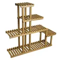 Produktbild: Berlinlodge Pflanzregal HxBxT 95x105x25cm 5 Ablagen Outdoor Tanne Holz Blumentreppe Standregal Regal Blumenständer Indoor freistehnd mit Korb Wanne Wohnzimmer Schlafzimmer Küche Büro Pflanzenständer