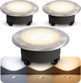 Produktbild: SSC-LUXon 3x VISKOS Bodeneinbaustrahler inkl. Wechselglas klar & milchig flach – Bodenspot IP67 befahrbar rund inkl. GX53 LED 3W warmweiß