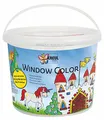 Produktbild: KREUL 40155 - Window Color Power Pack Burg, 6 x 125 ml Fensterfarben, inkl. Konturenfarbe schwarz, für kreative Kinder, Spezialfolie und über 70 Motivvorlagen