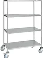 Produktbild: Kongamek Edelstahl- Etagenwagen vollständig geschweißt, 4 Ladeflächen 800x550mm Gummibereifung rostfrei mit Bremse