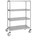 Produktbild: Kongamek Edelstahl- Etagenwagen vollständig geschweißt, 4 Ladeflächen 800x550mm Gummibereifung rostfrei mit Bremse