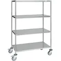 Produktbild: Kongamek Edelstahl- Etagenwagen Vollständig Geschweißt, 4 Ladeflächen 800x550mm Gummibereifung Rostfrei Mit Bremse
