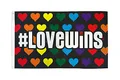 Produktbild: AZ FLAG - Flagge Regenbogen Die Liebe Gewinnt - 150x90 cm - Love Wins Fahne 100% Polyester mit Messing-Ösen - 110g