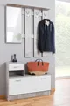 Produktbild: Garderobe Rudolf ( Garderobe, Spiegel und Schuhschrank) - Beton/Weiß