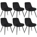 Produktbild: WOLTU Esszimmerstühle 6er Set, Polsterstuhl Samt, Küchenstuhl gepolstert, Akzentstuhl für Wohnzimmer Schlafzimmer Küche, ergonomischer Stuhl mit Rückenlehne, Schwarz, BH331sz-6