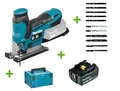 Produktbild: Makita DJV185Z 18V Akku-Stichsäge DJV185 Set + 1x Akku 5Ah + Koffer + 11 Blätter