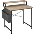 Produktbild: TecTake GmbH Schreibtisch mit Ablage und Stofftasche - Industrial Holz hell, Eiche Sonoma, 80 cm 404663