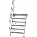 Produktbild: Günzburger Steigtechnik - Treppe Mit Plattform 60° Stufenbreite 1.000 Mm 6 Stufen Aluminium Geriffelt - 600406