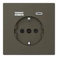 Produktbild: Schneider Electric Merten Schuko-Steckdose mit USB Anschluss Typ A+C, System Design, moccametallic, Artikelnummer MEG2367-6052