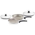 Produktbild: Fissler Ceratal Comfort & Classic Pfannen-Set / 4-teilig, Aluminium-Pfanne, Keramik-beschichtet (24+28 cm)+ 2 Gratis Glas-Deckel, Bratpfanne antihaftend – Induktion