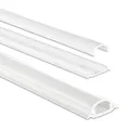Produktbild: Hama Selbstklebender Kabelkanal Weiß (Kunstoffleiste 1 Meter Länge, für 2 Kabel, halbrunde PVC Kabelabdeckung, inkl. Klebestreifen der Marke 3M)
