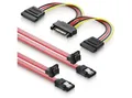 Produktbild: deleyCON deleyCON SATA Kabel Set 2x SATA III Kabel mit 1x 90° Stecker + Y Computer-Kabel