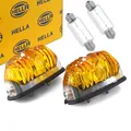 Produktbild: 2x HELLA Blinkleuchte verchromt links rechts Blinker 12V K (18W) + Glühlampen