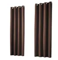 Produktbild: heimtexland ® 1 Paar Thermo- Verdunklungsgardinen Ösenschal Vorhänge Verdunkelnd Isolierend Blickdicht Verdunkelungsvorhänge HxB 145x135 Schoko BraunTyp139