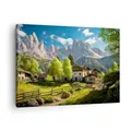 Produktbild: Bilder auf Leinwand Berge Landschaft Alpen Leinwandbild 70x50cm Wandbilder Dekoration Wohnzimmer Schlafzimmer Küche Deko Klein Wanddeko Bild Wand Kunstdruck Art Wall Decor Canvas AA70x50-5814